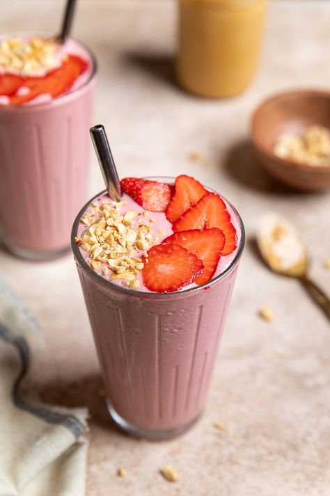 Peanut & Chocolate Strawberry Protein Smoothie 