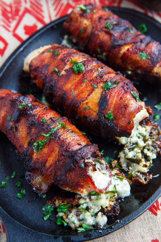 Bacon Wrapped Jalapeno Popper Stuffed Chicken