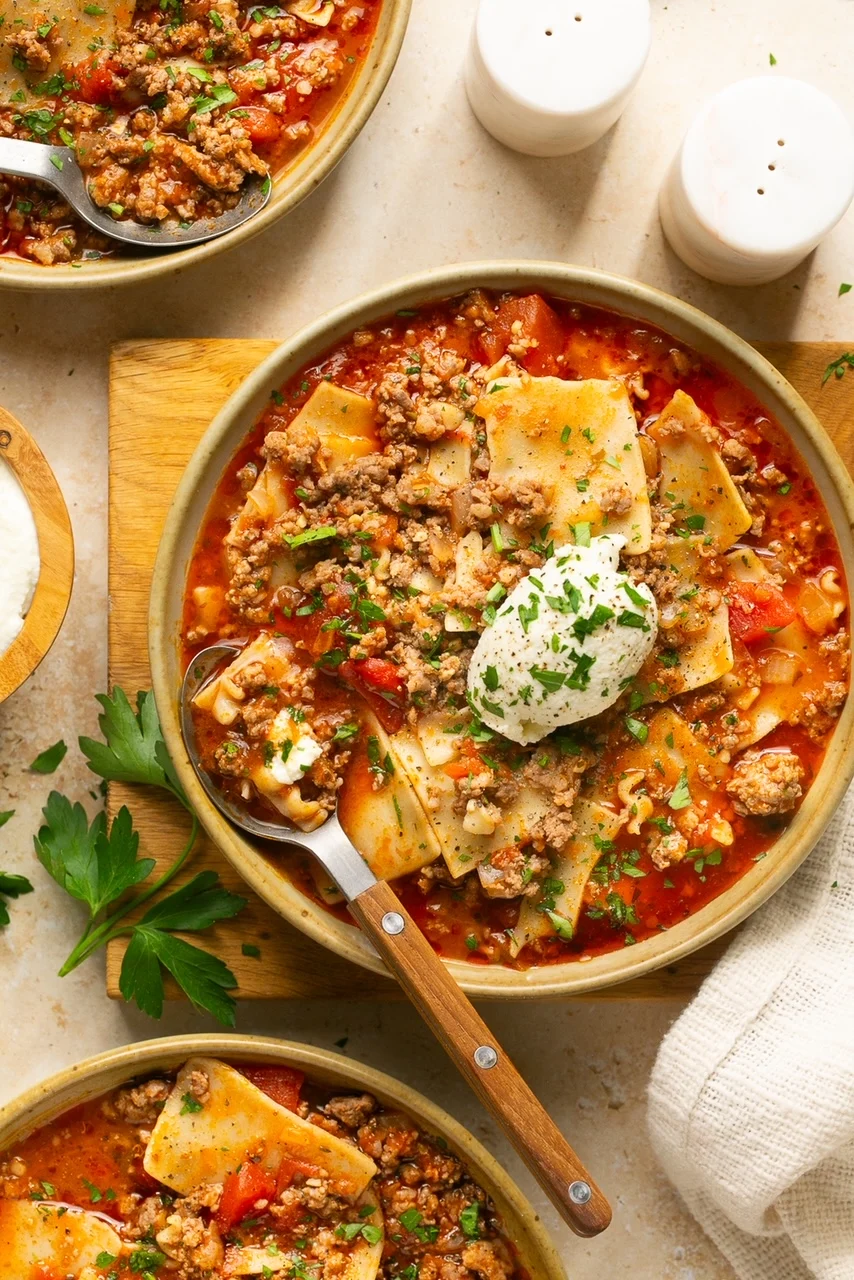 Easy Gluten-Free Lasagna Soup Recipe (Dairy-Free Option)