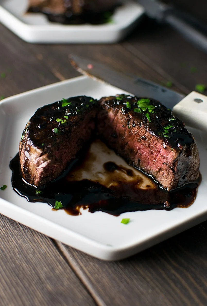 Filet Mignon with Red Wine Sauce