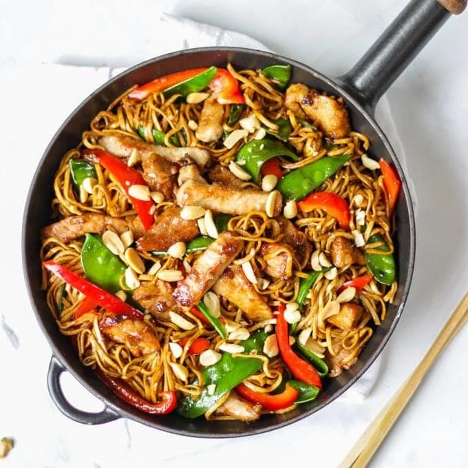 Pork Stir Fry Noodles {with Sticky Sauce}
